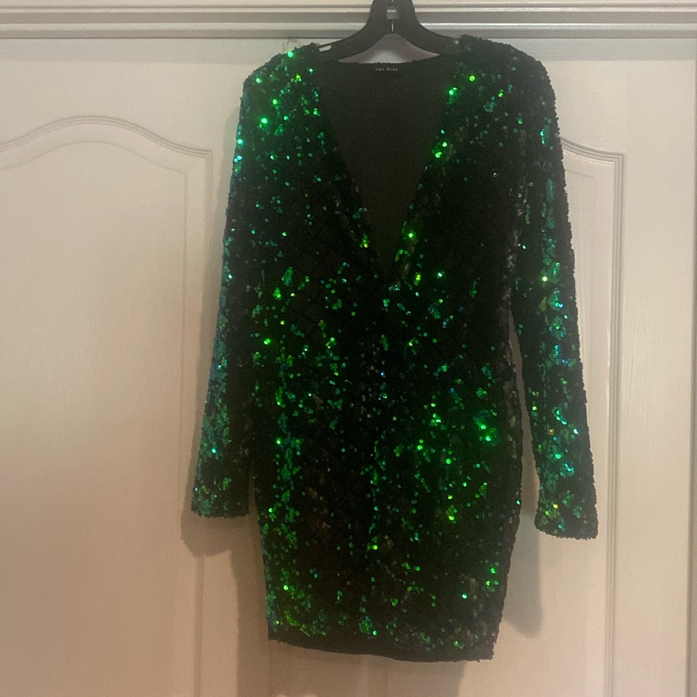 Lac Bleu Sequined Disco Ball Mini Dress - Picture 1 of 4